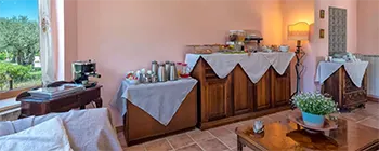 The breakfast buffet at our Bed & Breakfast in Alghero.